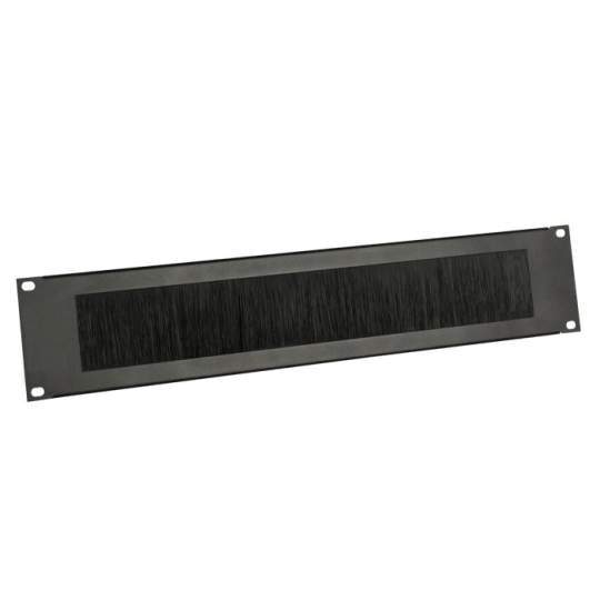 87222 BRUSH Rackblende 2 HE Stahl mit Bürstenleiste
