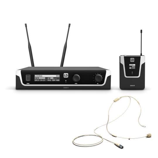 U506 BPHH Funkmikrofon System mit Bodypack und Headset beigefarben - 655 - 679 MHz