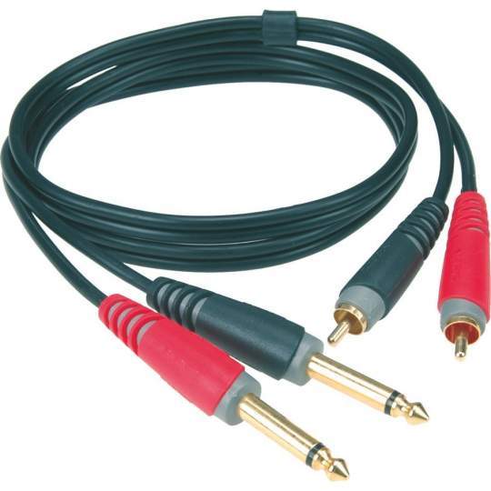 Twincable Klinke-RCA gerade schwarz 1m