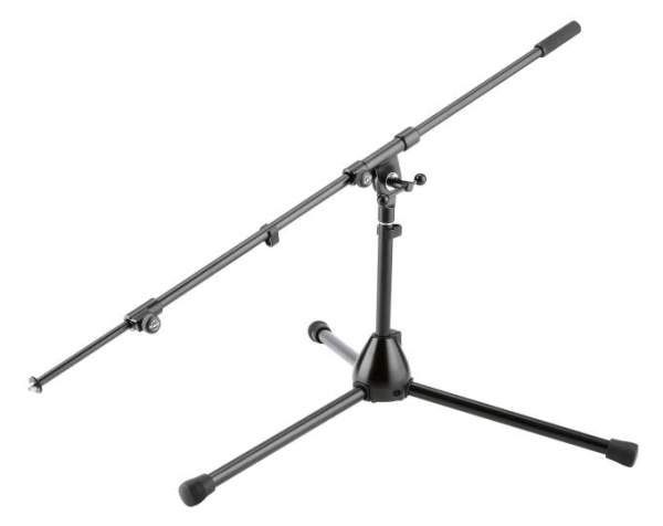255 Mikrofonstativ schwarz niedrig mit Druckguss-Sockel