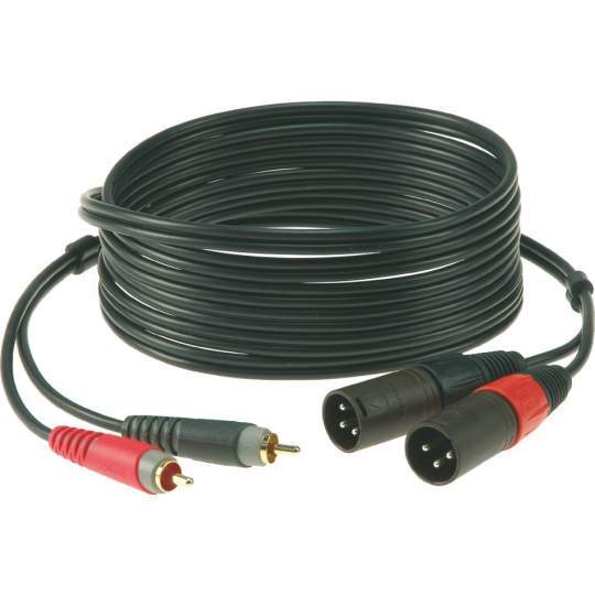 TwinCable 2x RCA - XLR male schwarz 2m